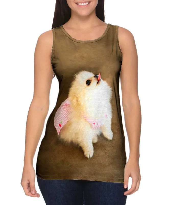 Casual Sleeveless-Pomeranian Cherry Cape Superhero