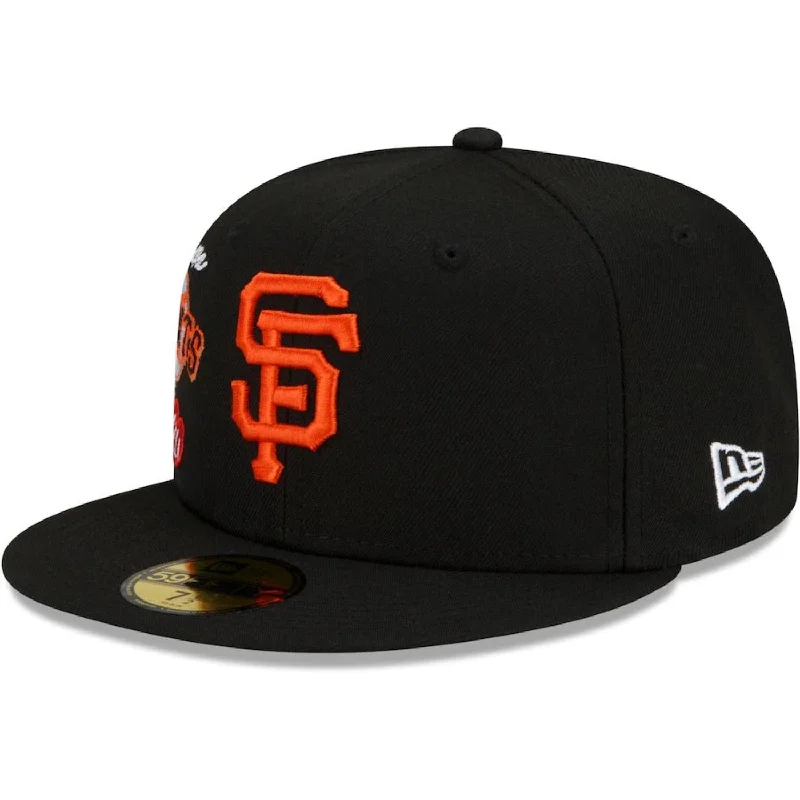 Designer Hat-San Francisco Giants New Era Black City Cluster 59FIFTY Fitted Hat- Black