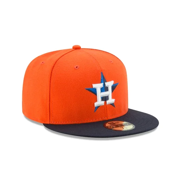 Travel Style Hat-HOUSTON ASTROS NEW ERA AUTHENTIC COLLECTION 59FIFTY FITTED-ON-FIELD COLLECTION-ORANGE