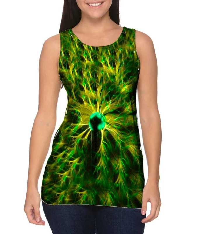 Oversized Tank-Plasma Lamp Green Allover