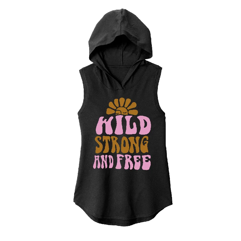 Performance Hoodie-Wild Strong and Free Sleeveless Hoodie