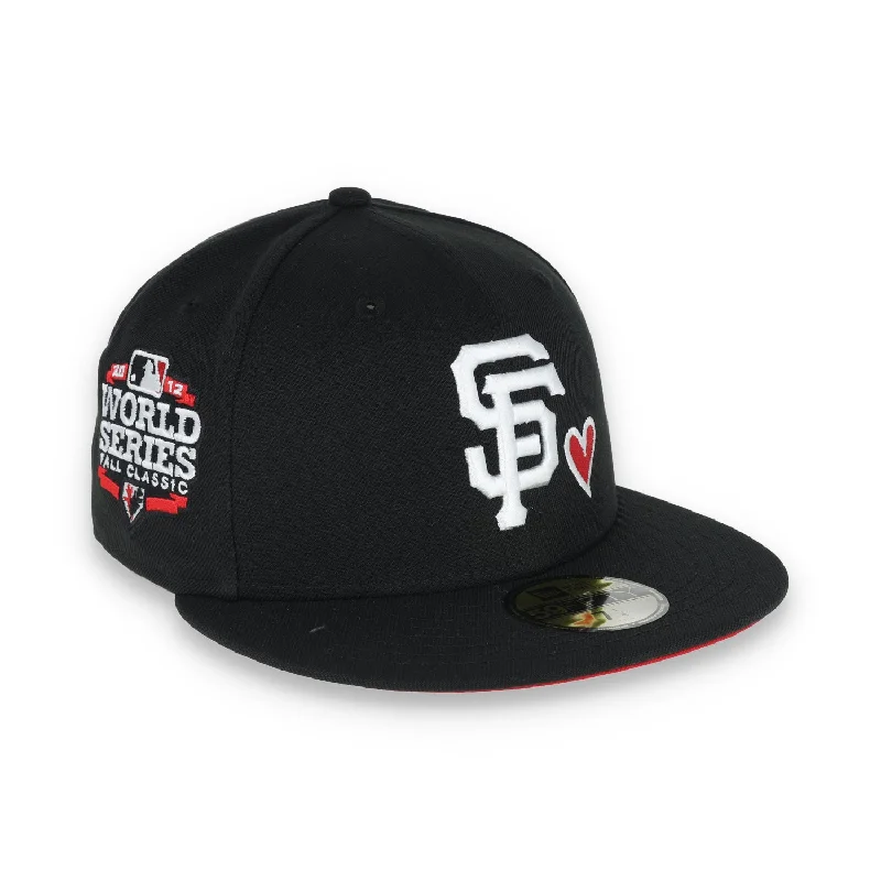 Comfortable Hat-New Era San Francisco Giants 2012 World Series Red Heart Side Patch 59FIFTY Fitted-Black/Red