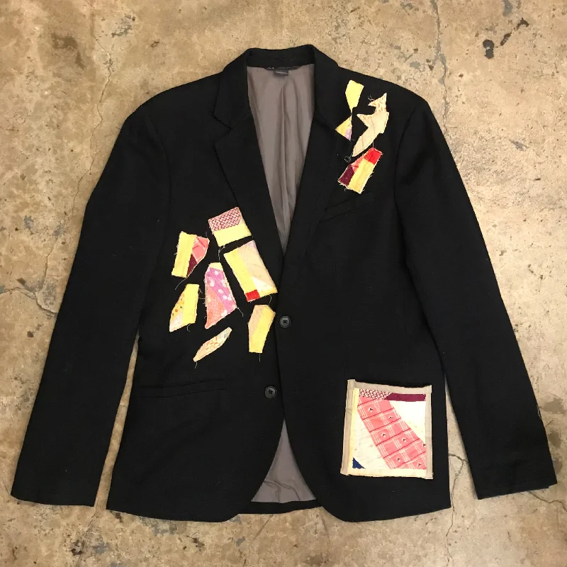 Smart Casual Jacket-BLACK ARMANI SPORT JACKET W/ 1931 QUILT APPLIQUÉ