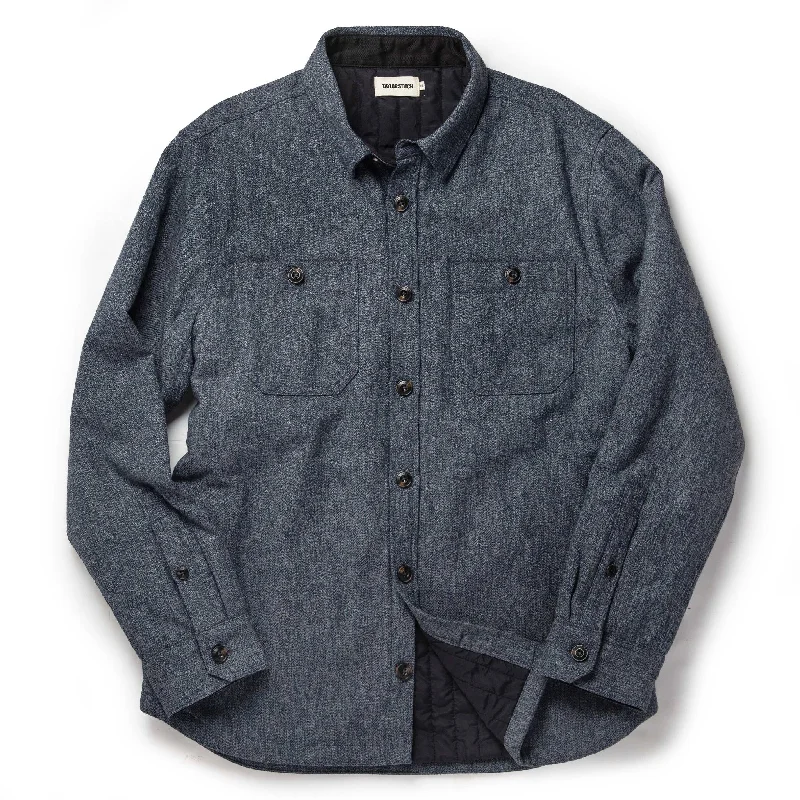 Warm Jacket-The Lined Utility Shirt in Indigo and Slate Twill