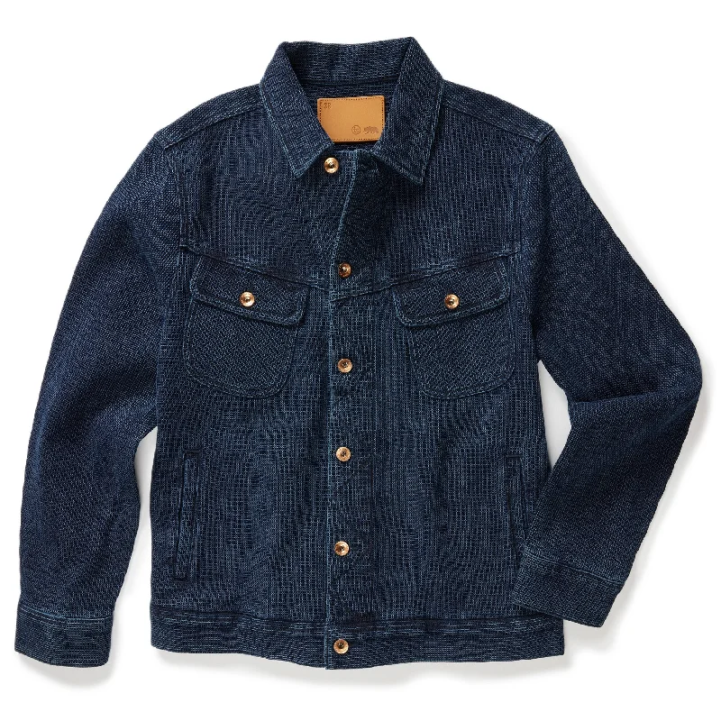 Vintage-inspired Jacket-The Long Haul Jacket in Indigo Waffle