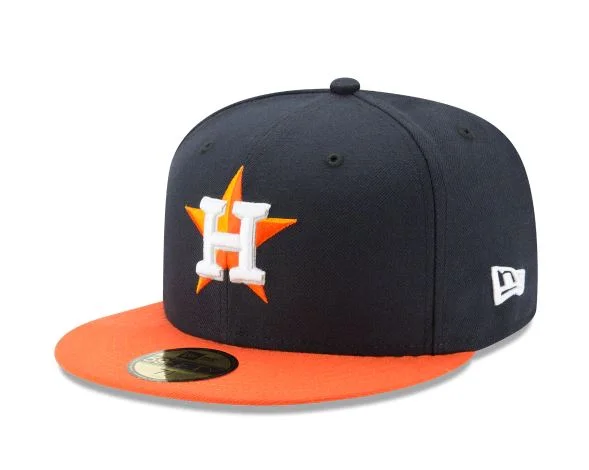 Outdoor Adventure Hat-HOUSTON ASTROS NEW ERA ROAD AUTHENTIC COLLECTION 59FIFTY FITTED-ON-FIELD COLLECTION-NAVY/ORANGE