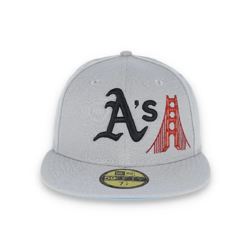 Wool Knit Hat-New Era Oakland Athletics Bay Bridge Patch 59FIFTY Fitted-Grey