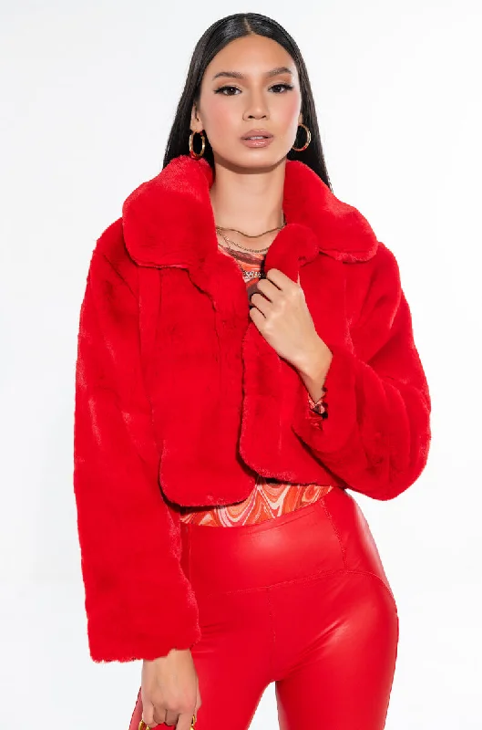 Zip-up Hoodie Jacket-DAYANNE PLUSH FAUX FUR JACKET