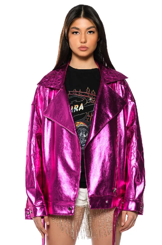 Trendsetting Bomber Jacket-PRINCE METALLIC EMBROIDERED MOTO JACKET