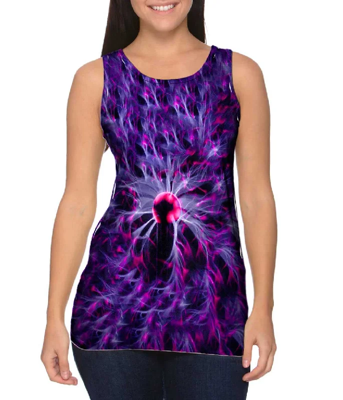 Classic Sleeveless-Plasma Lamp Purple Allover