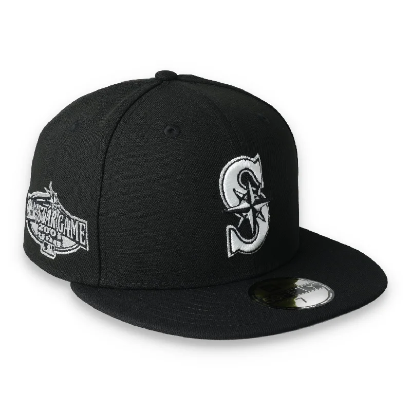 Structured Hat-New Era Seattle Mariners Side Patch 2001 All Star Game 59Fifty Fitted-Black/White