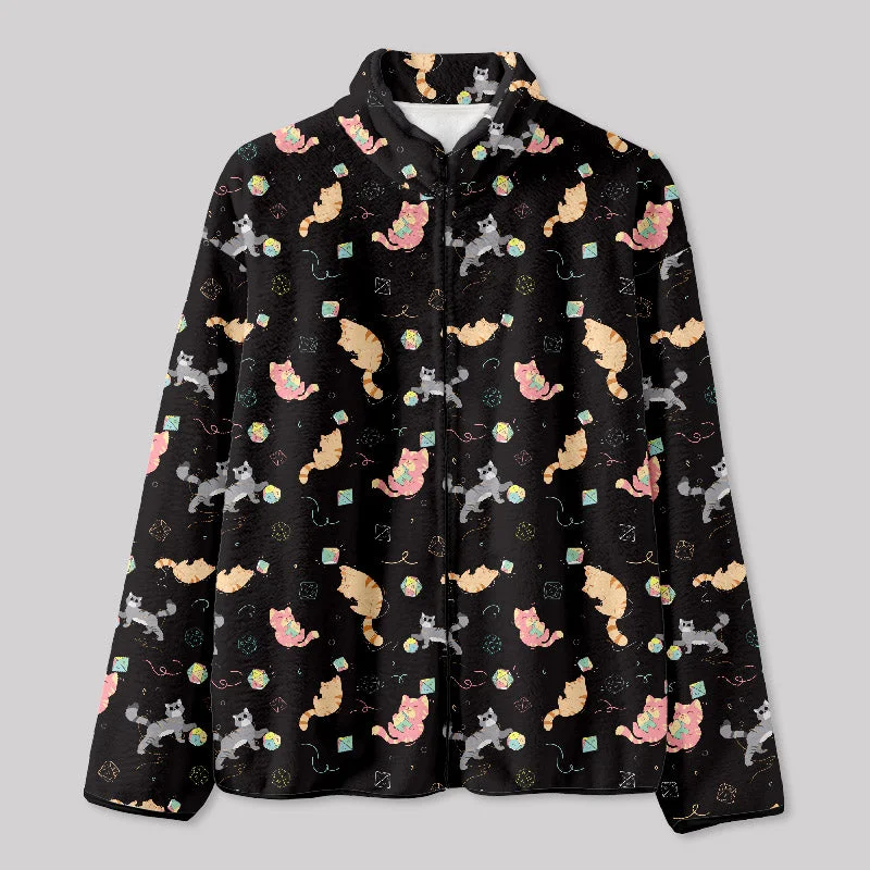 All-weather Jacket-DND Dice Cat Fleece Jacket