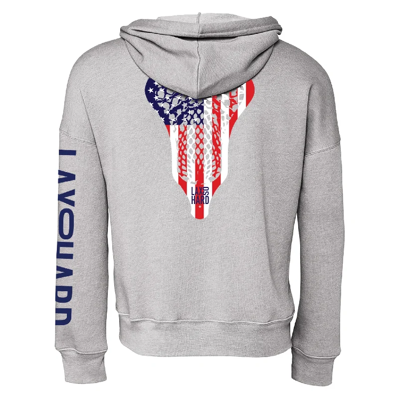 Sports Hoodie-Mens American Lacrosse Hoodie