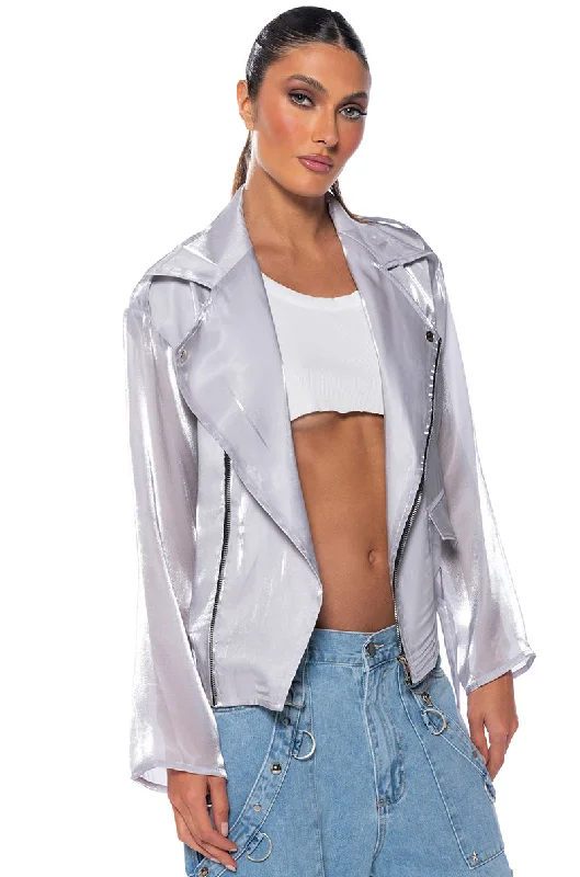 Trendy Jacket-TELL ME MORE MESH MOTO JACKET