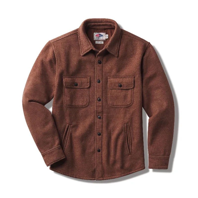 Urban Street Jacket-Nolan Marled Fleece CPO Shirt Jacket - Sugar Brown