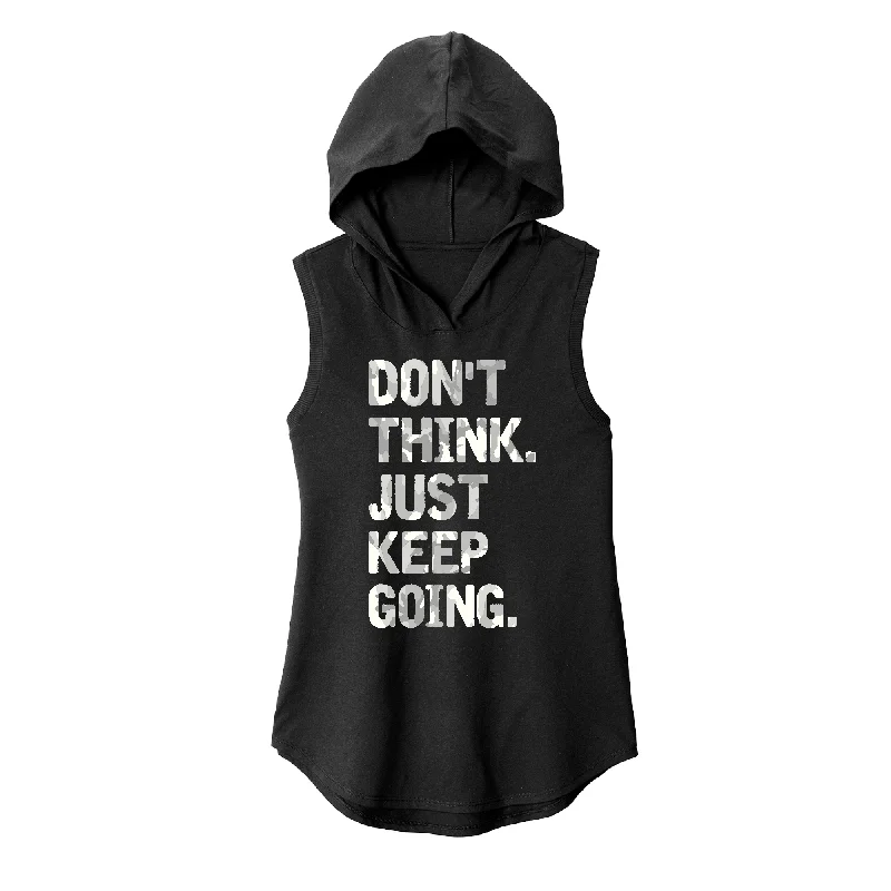 Minimalist Hoodie-Don't Think Just Keep Going (White Camo) Sleeveless Hoodie