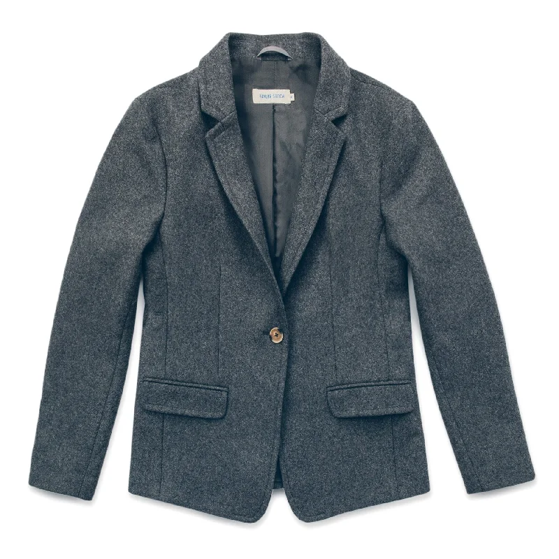 Travel-ready Jacket-The Telegraph Blazer in Charcoal Wool