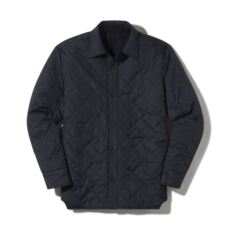 Smart Jacket-Insulated Reversible Shirt Jacket - Navy