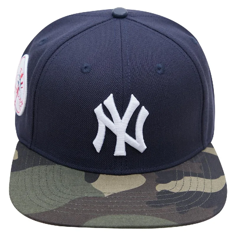 Plain Hat-PRO STANDARD NEW YORK YANKEES LOGO SNAPBACK HAT-CAMO/NAVY