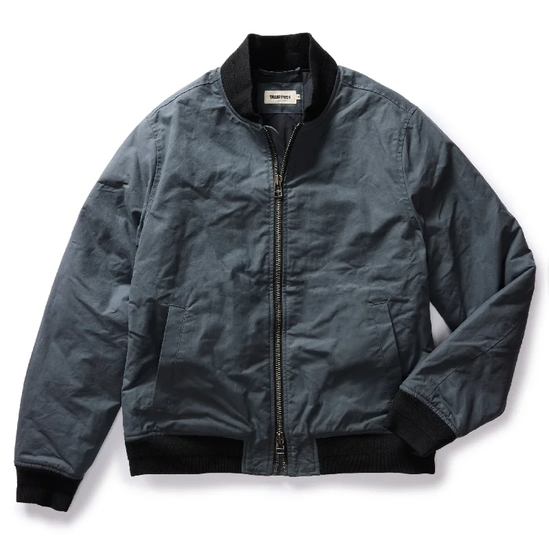 Hiking Jacket-The Bomber Jacket in Charcoal Dry Wax