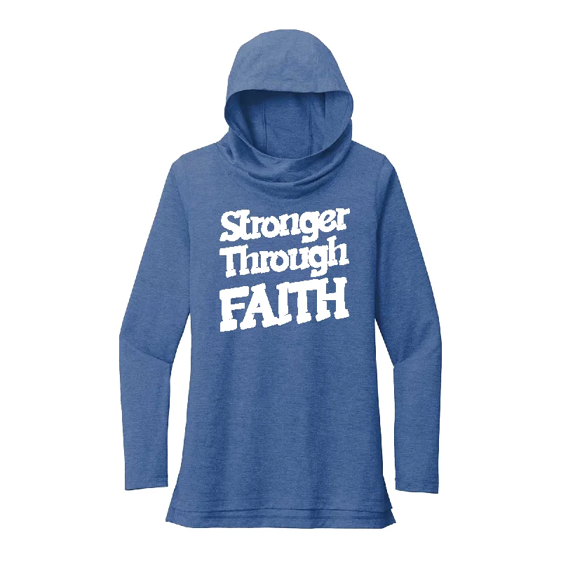 Hooded Sweatshirt-Stronger Through Faith Performance Hoodie