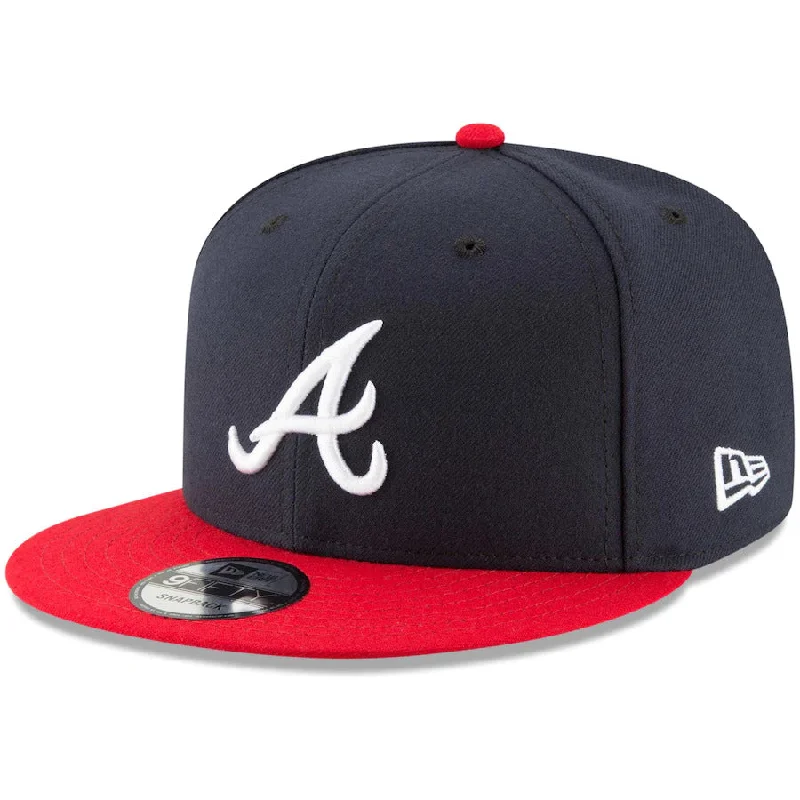 Classic Baseball Hat-New Era Atlanta Braves Team Color Basic 9FIFTY Snapback-Navy/Red