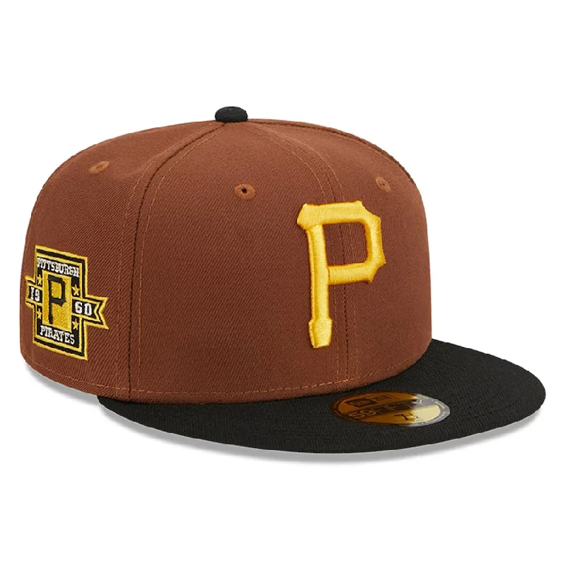 Sun Hat-New Era Pittsburgh Pirates Harvest 1960 Side Patch 59fifty Fitted Hat-Brown