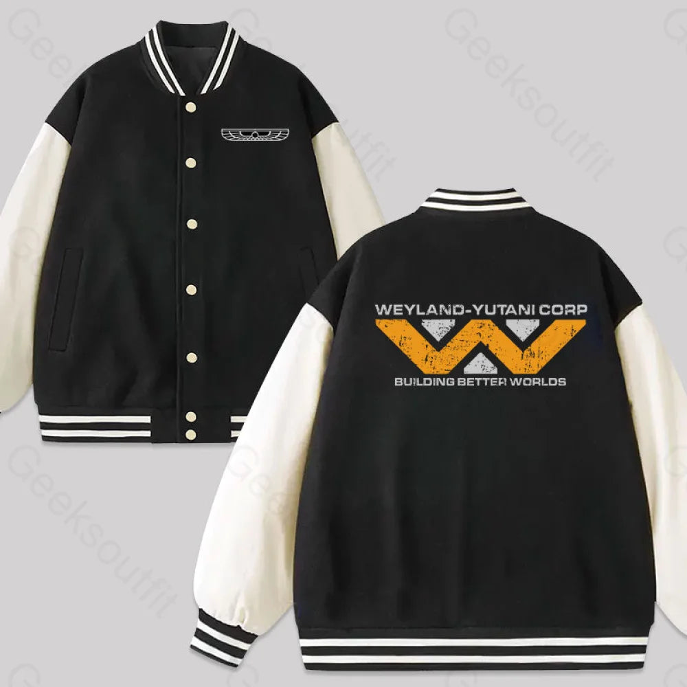 Denim Jacket-Weyland Building Better World Baseball Jacket