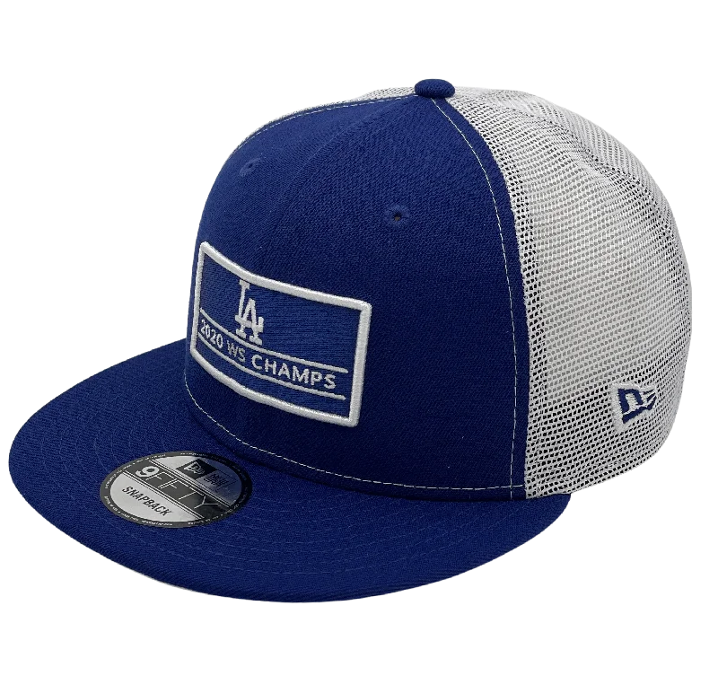 Custom Hat-Los Angeles Dodgers New Era 2020 World Series Champions Deck Trucker 9FIFTY Snapback Adjustable Hat - Royal