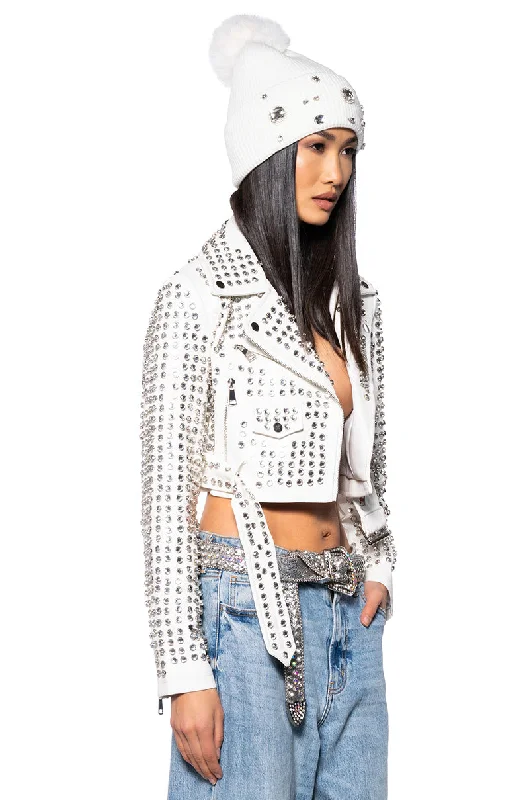 Transitional Jacket-GAZETTE 3000 HAND STUDDED MOTO JACKET