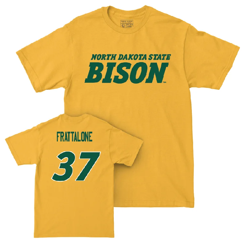 Gym T-shirt-Gold Football Bison Tee  - William Frattalone