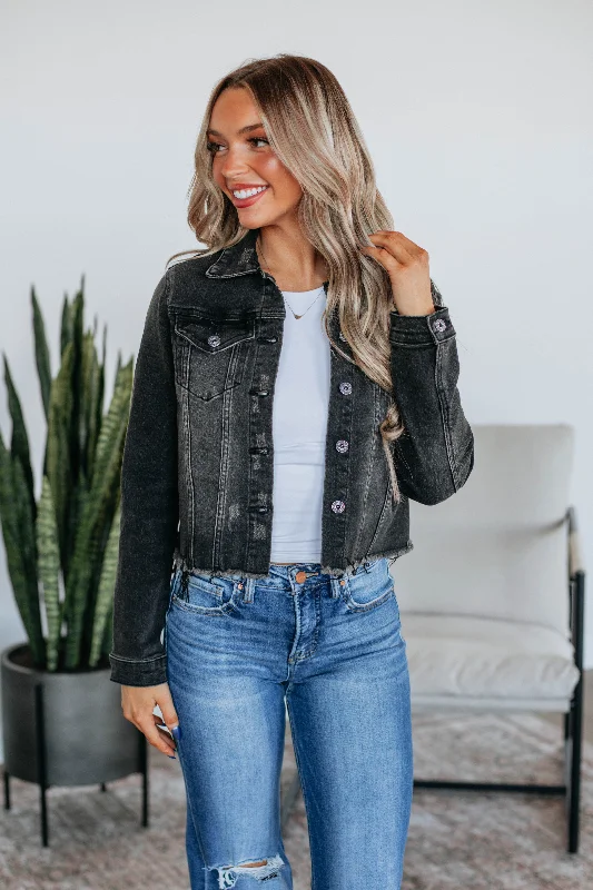 Ski Jacket-Jordie Risen Denim Jacket - Vintage Black