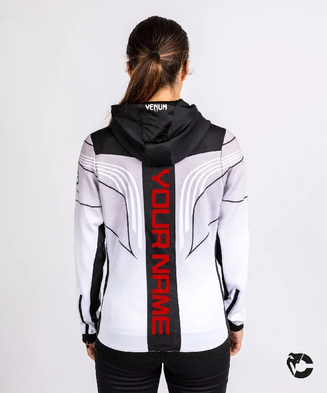 Customizable Hoodie-UFC Venum Personalized Authentic Fight Night 2.0 Women's Walkout Hoodie - White