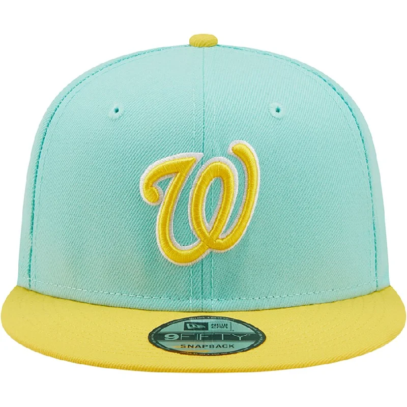 Floral Hat-New Era Washington Nationals 2-Tone Color Pack 9FIFTY Snapback Hat-Turquoise/Yellow