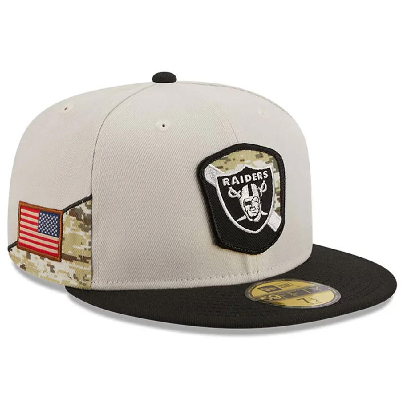 Plain Hat-New Era Las Vegas Raiders Salute To Service 59FIFTY Fitted Hat 2023