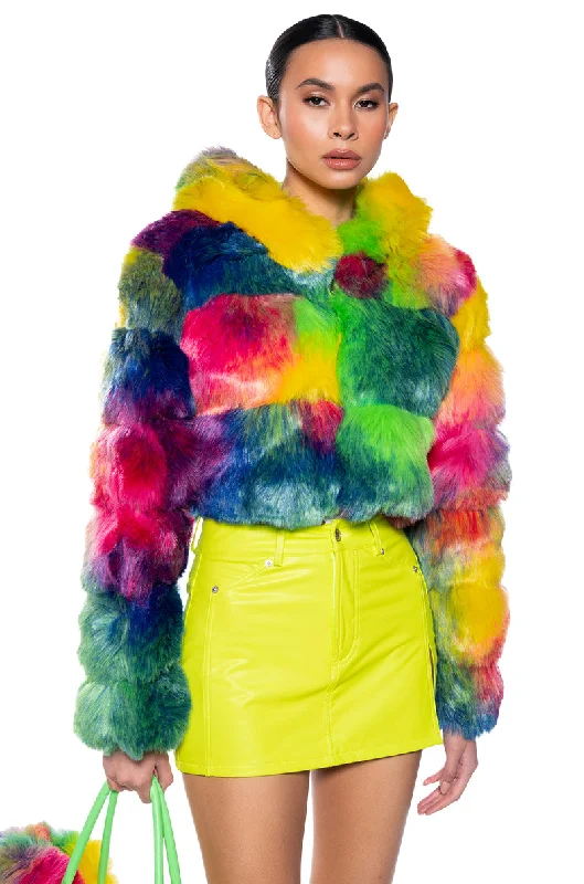 Urban Street Jacket-GRACELLE MULTI FAUX FUR JACKET