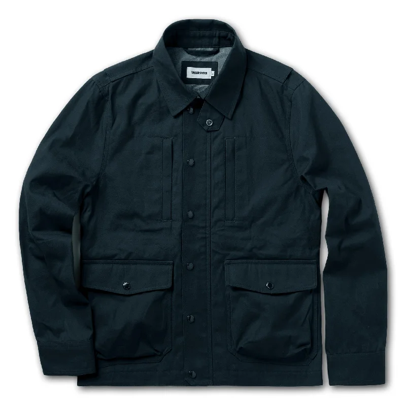 Stylish Jacket-The Pathfinder Jacket in Navy Dry Wax