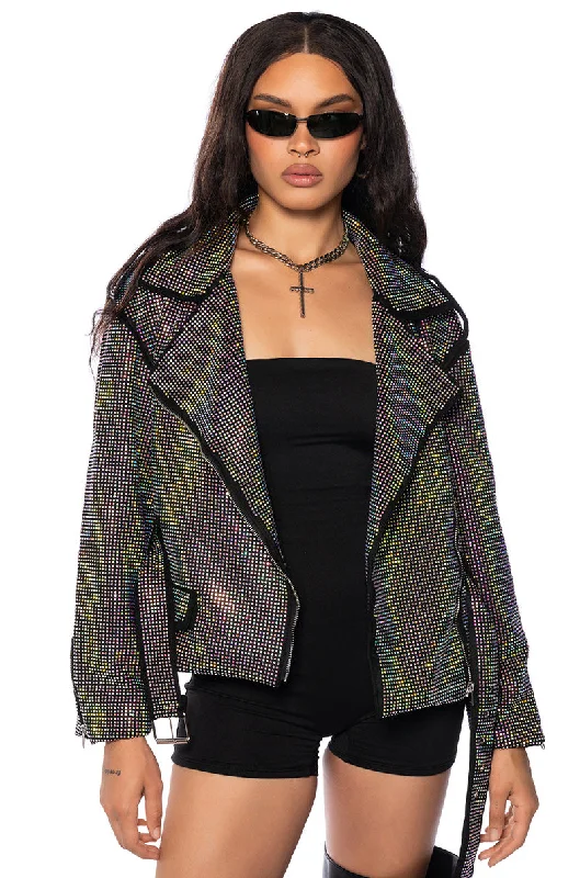 Statement Jacket-PARIS CRYSTAL WRAP MOTO JACKET