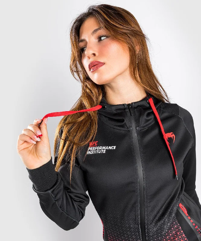 Sports Team Hoodie-UFC Venum Performance Institute Hoodie - For Women - Black/Red