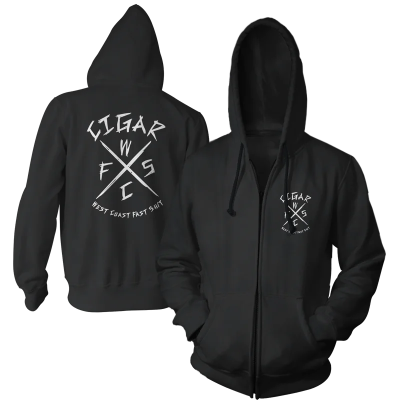 Vintage Hoodie-CIGAR - "West Coast Fast Shit" (Black) (Zip Hoodie)