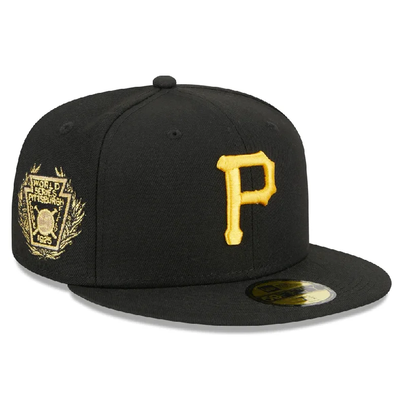 Custom Hat-New Era Pittsburgh Pirates Laurel 1925 World Series Side Patch 59fifty Fitted Cap-Black