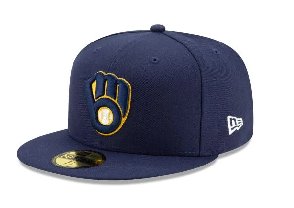 Beach Hat-MILWAUKEE BREWERS HOME AUTHENTIC COLLECTION 59FIFTY FITTED-ON-FIELD COLLECTION-NAVY