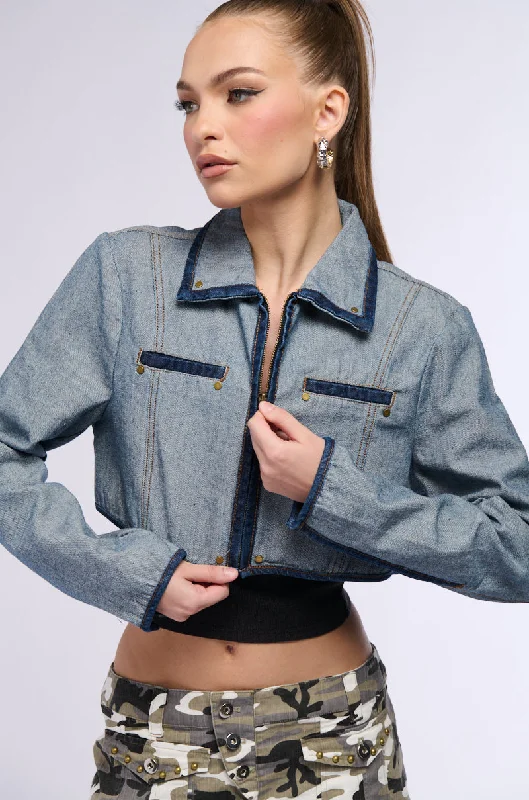 Utility Fit Jacket-INSIDE OUT DENIM CROP JACKET