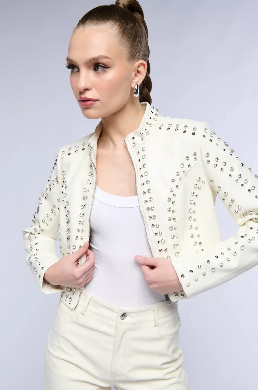 Travel Jacket-AZALEA WANG SILVIA STUDDED MOTO JACKET