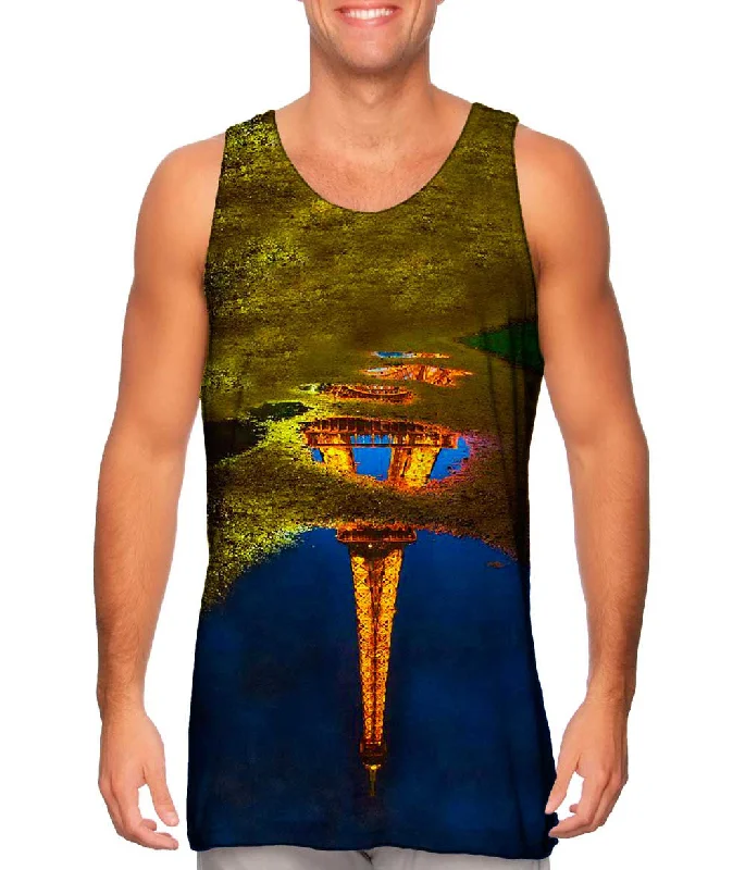 Sleeveless Sports Top-Reflection Of The Eiffel Tower In A Water Puddle