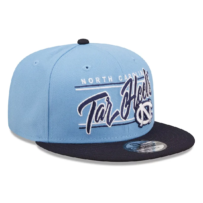 Minimalist Hat-New Era Carolina Blue North Carolina Tar Heels Team Script 9FIFTY Snapback Hat