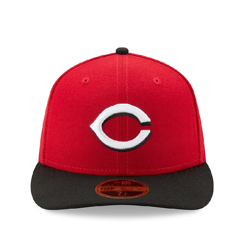 Padded Hat-Cincinnati Reds New Era Red/Navy Road Authentic Collection On-Field Low Profile 59FIFTY Fitted Hat-RED/BLACK