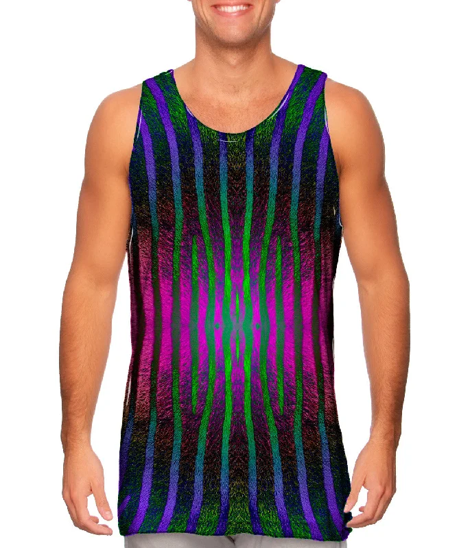 Workout Vest-Pink Purple Green Zebra Stripes