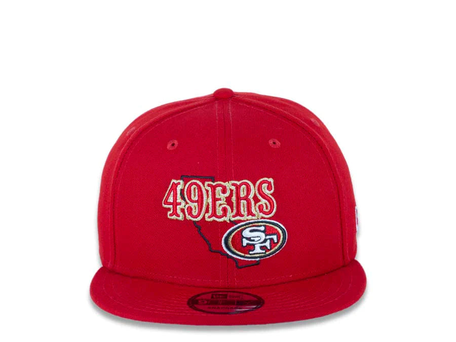 Windproof Hat-New Era San Francisco 49ers Logo State 9FIFTY Snapback Hat-Red