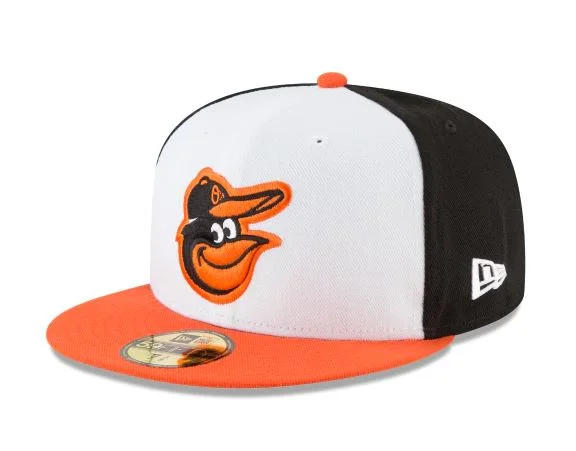 Cap Hat-NEW ERA BALTIMORE ORIOLES HOME AUTHENTIC COLLECTION 59FIFTY FITTED-ON-FIELD COLLECTION BLACK/ORANGE